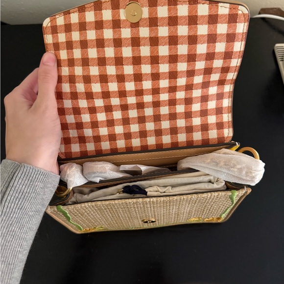 Tory Burch Robinson Embroidered Straw Shoulder Bag - Picture 3 of 5